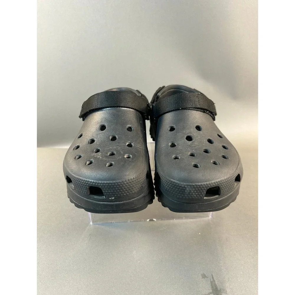 Crocs Classic Hiker Clog Black Platform Adjustable Strap Sandals Mens 8 Women 10